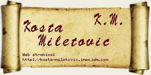 Kosta Miletović vizit kartica